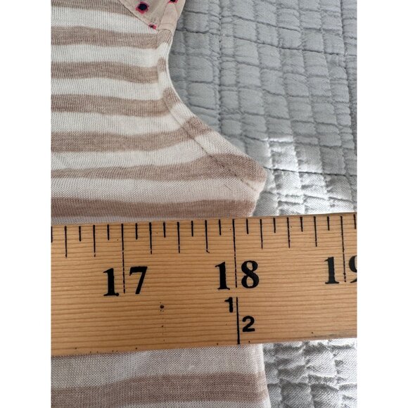Anthropologie Little Yellow Button Top Women Small Stripe Polka Dot Sleeveless T - Picture 8 of 10